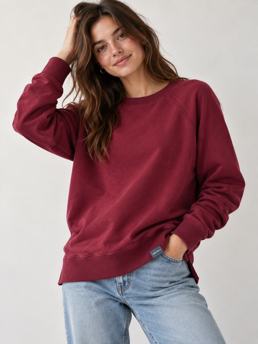 Eddie Bauer Women’s Burgundy Crewneck Sweatshirt – Size L